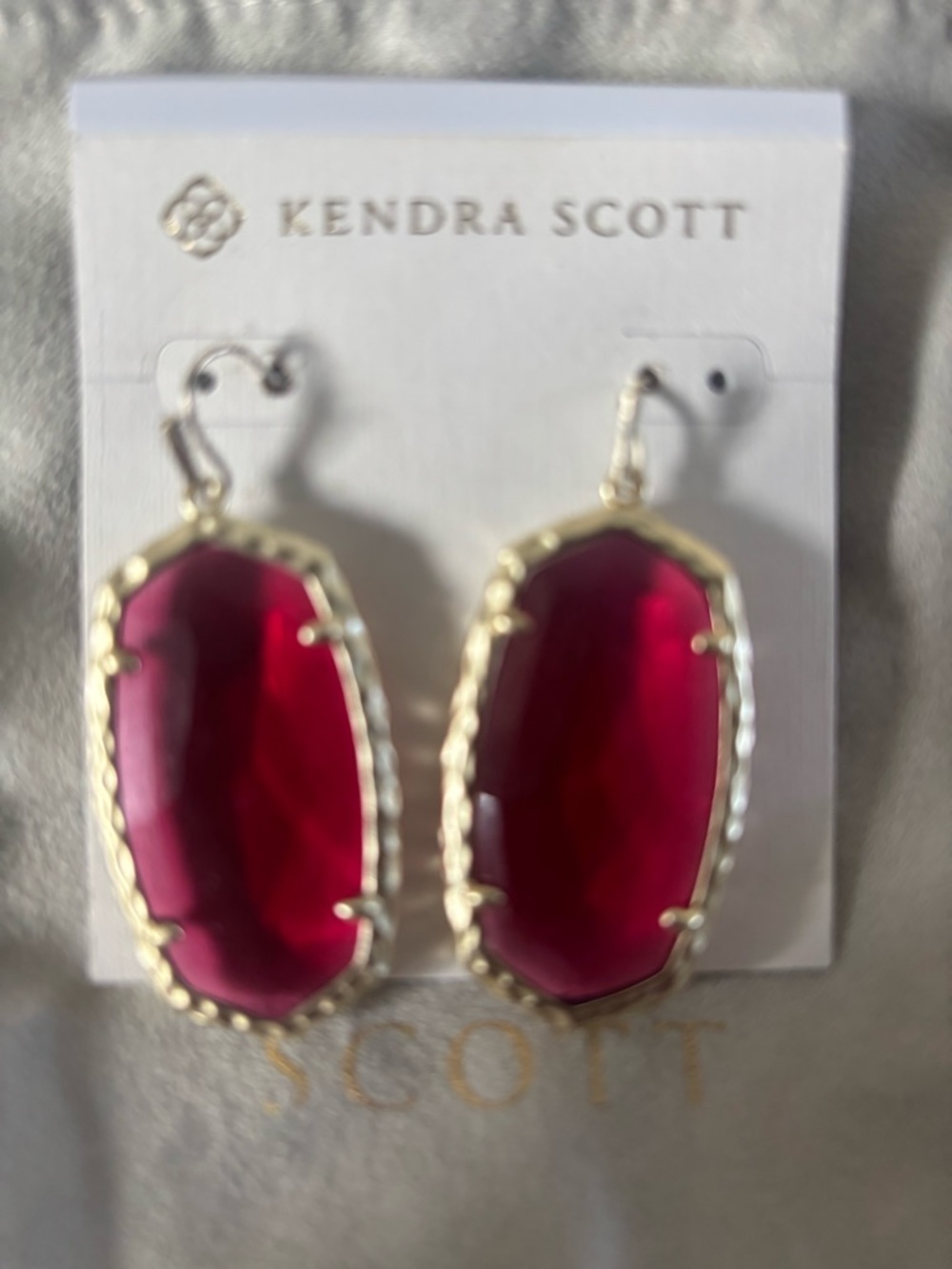 Kendra Scott Deep Red Gold Elle-Style Drop Earrings